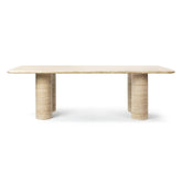 Alfio Rectangle Travertine Dining Table with Cylinder Legs